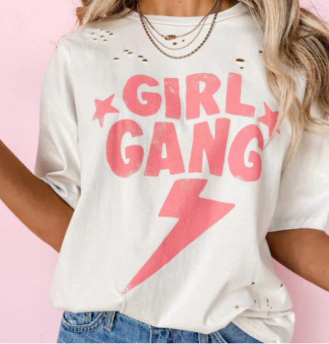Casual Ripped Short-Sleeve T-Shirt with Letter Print