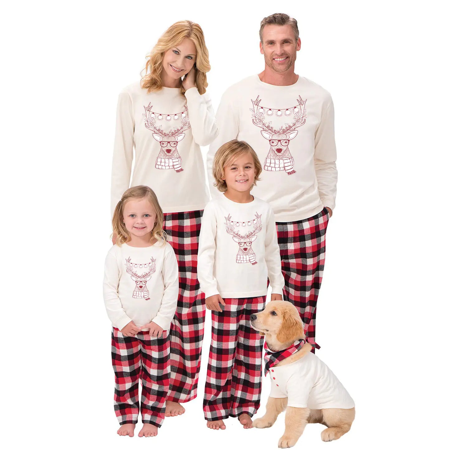 Festive Reindeer Family Pajama Set