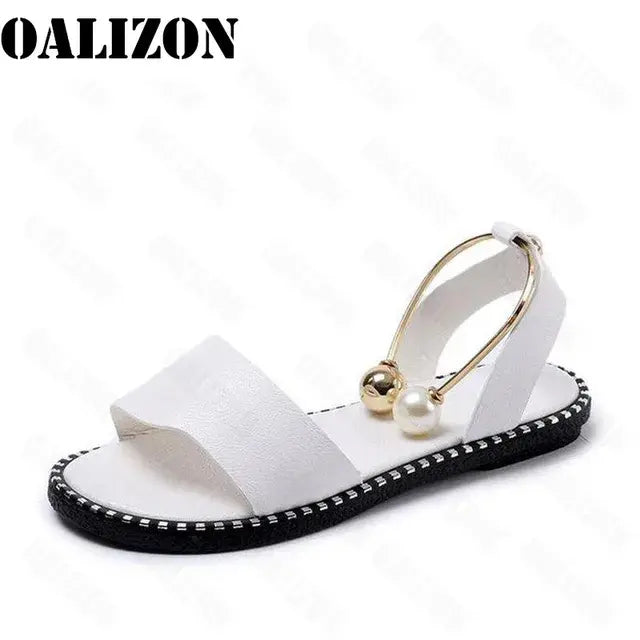 New Summer Beaded Pearly Sandals