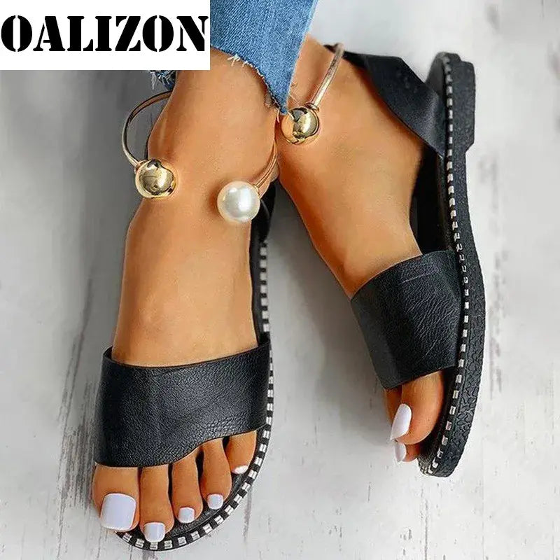New Summer Beaded Pearly Sandals