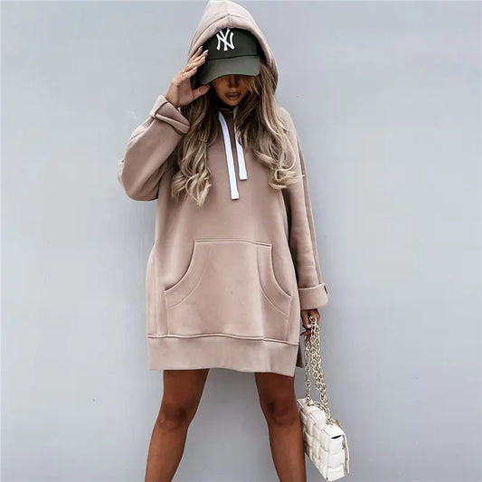 Ladies' Slit-Side Fleece Hoodie Sweater