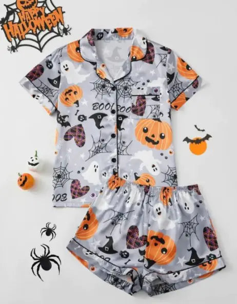 Halloween Satin Pajama Set