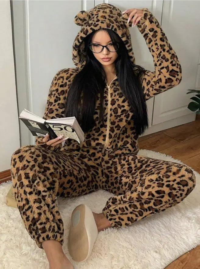 Eared Cap Cozy Jumpsuit