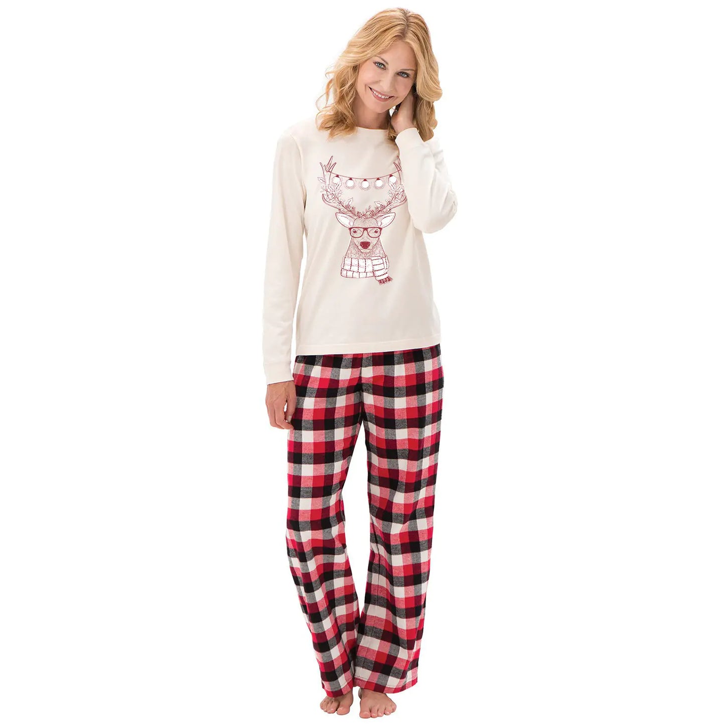 Festive Reindeer Family Pajama Set