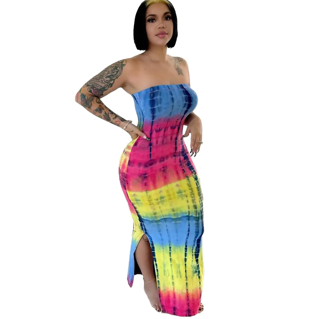 Chic Autumn Tie-Dye Women's Dresses