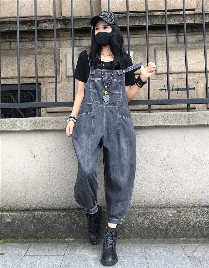 Plus Size Loose Cropped Jumpsuit