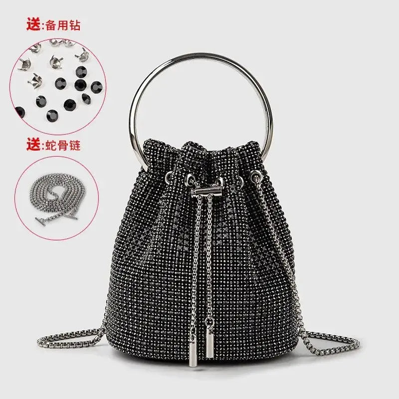 Women's bag 2023 a w bucket bags Women's inlaid diamond bag Fashion dinner women luxury single shoulder designer handbags