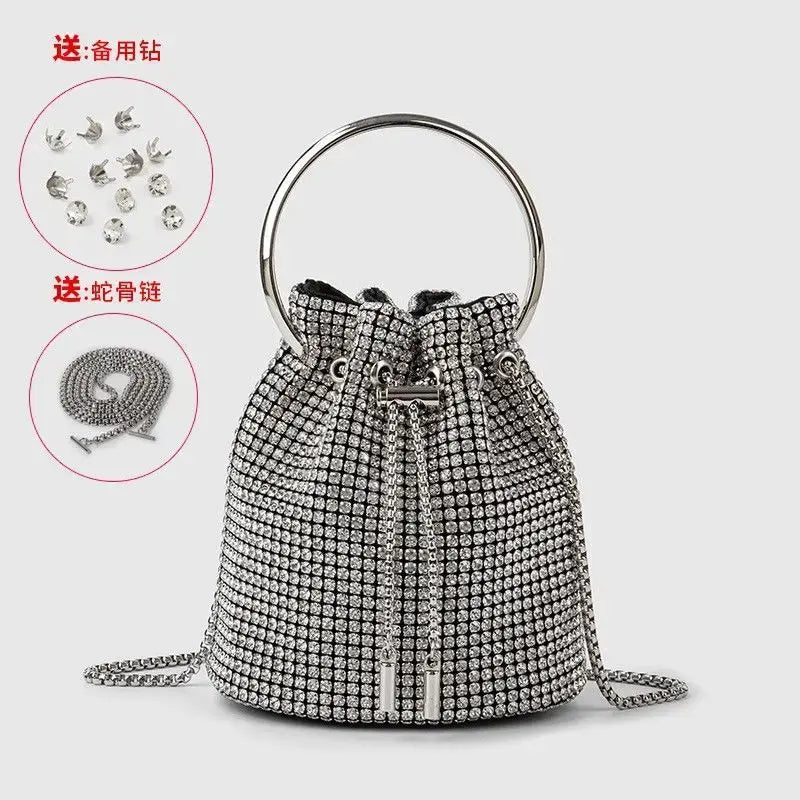 Women's bag 2023 a w bucket bags Women's inlaid diamond bag Fashion dinner women luxury single shoulder designer handbags