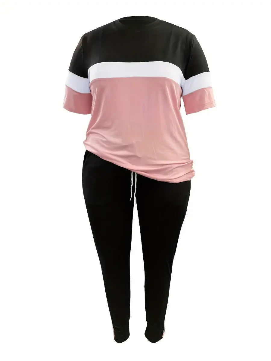Plus Size Drawstring Pants Set